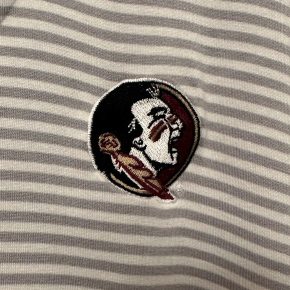 Tommy Bahama Florida State Seminoles Striped Gray V-Neck Women's Top - Picture 2 of 5